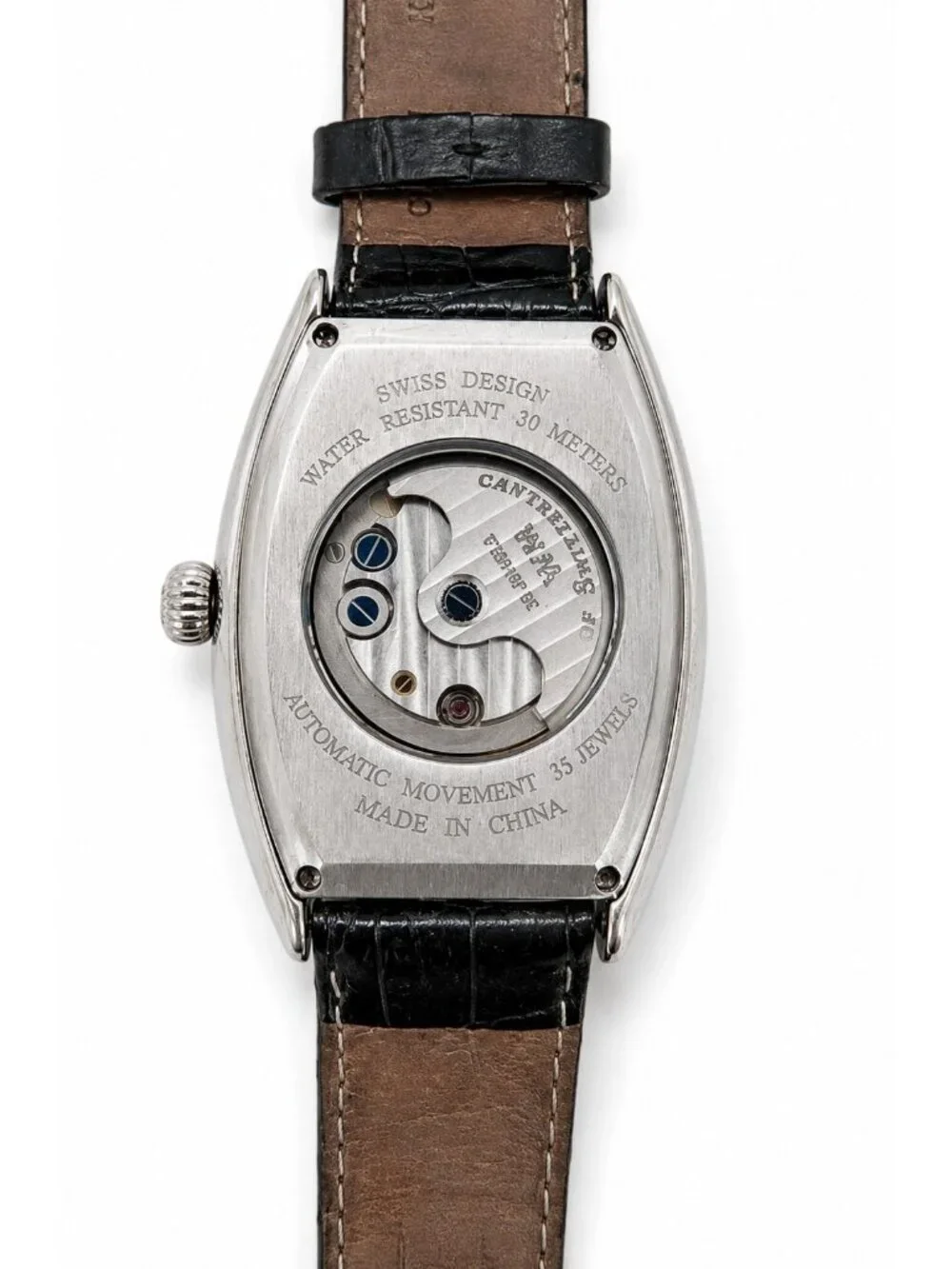 WM of Switzerland Tonneau Tourbillon Numeric Swiss Design Watch